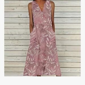 Elegant Mauve Floral Midi Dress